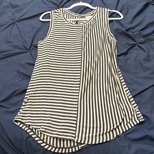 Cabo black and white striped tank